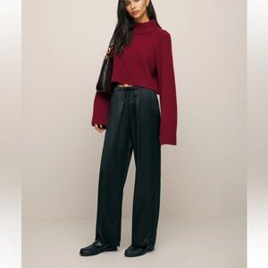 reformation olina silk pant, size S